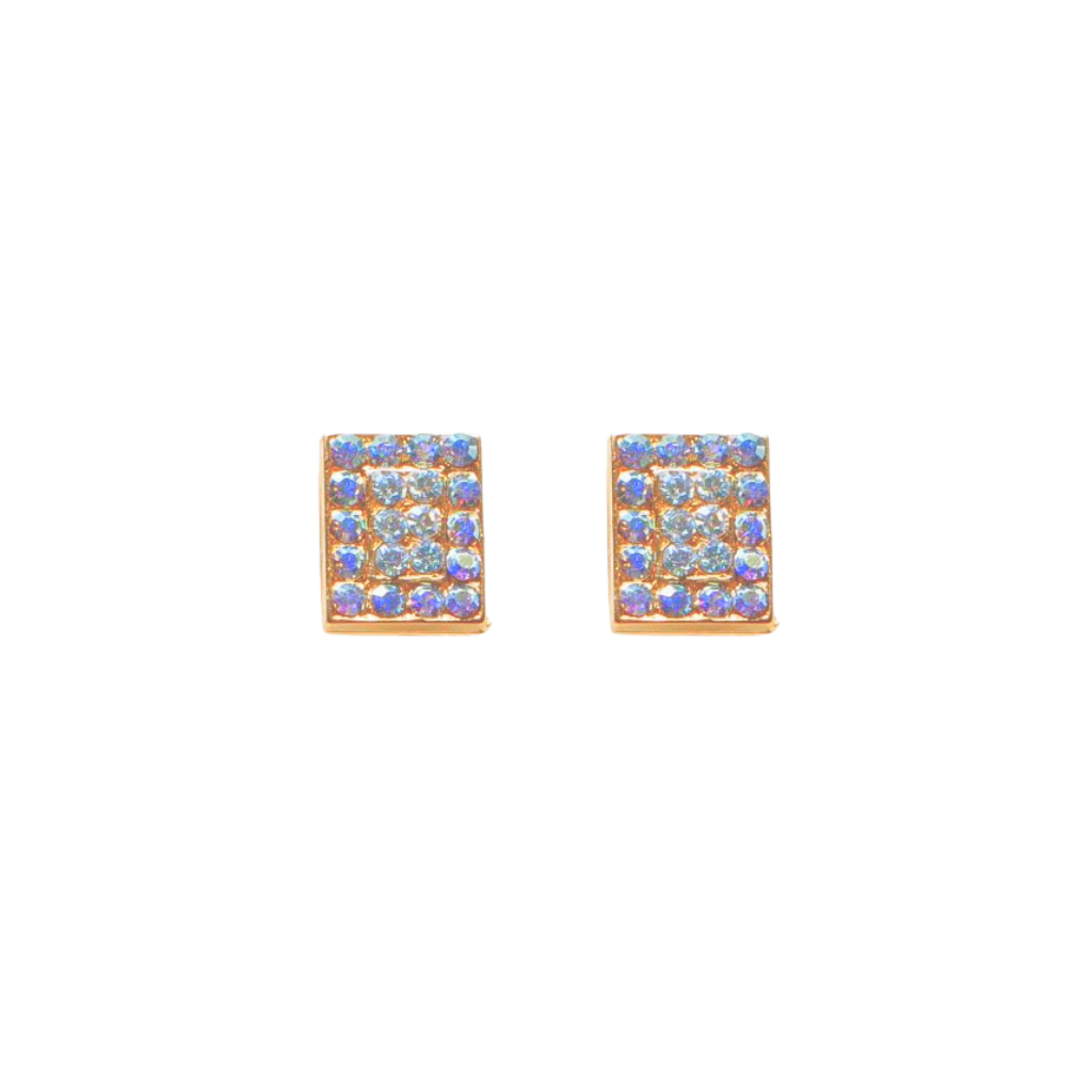 Rectangle Pavé Earrings in "Bay Blue" *Custom*