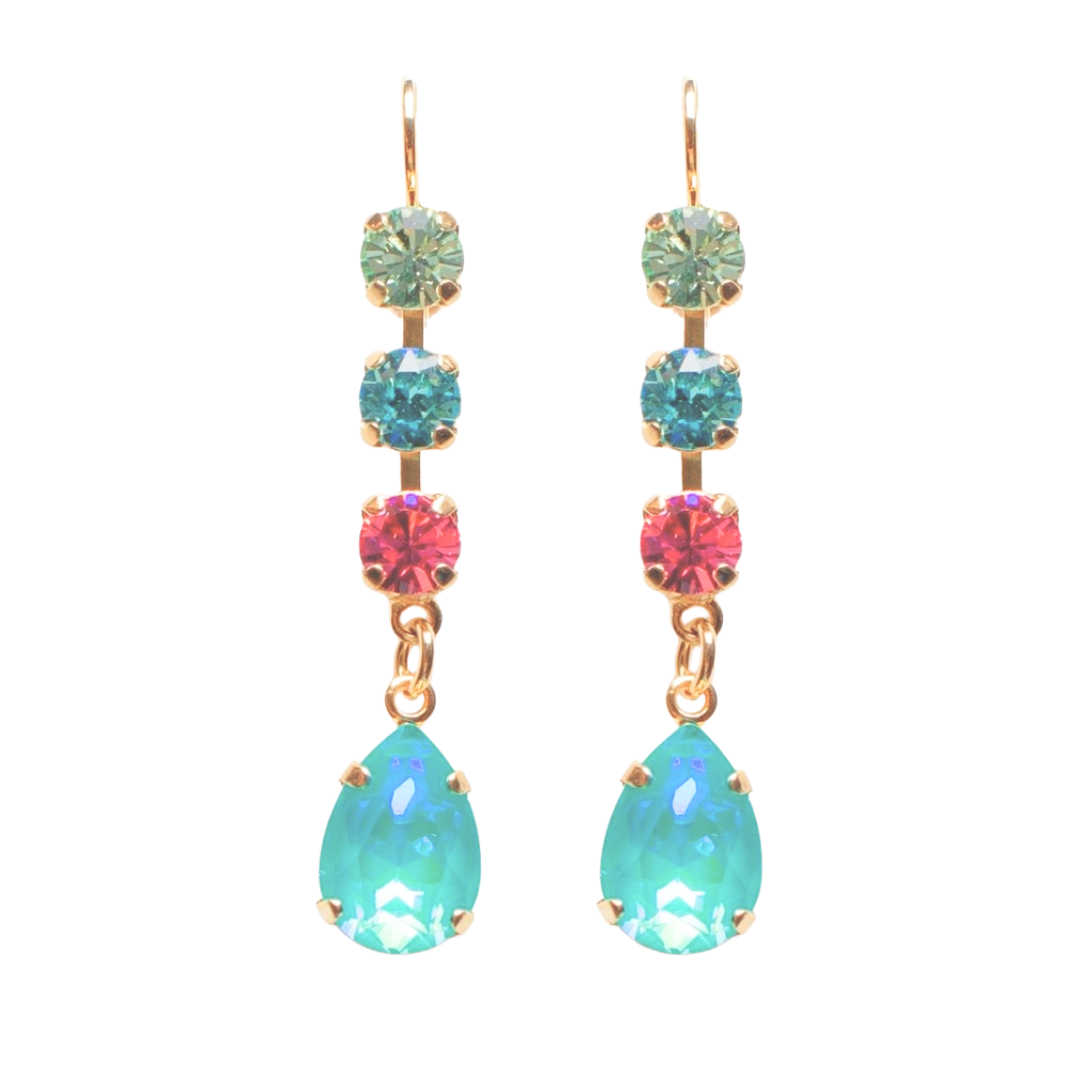 Round and Pear Dangle Earrings in "Coral Cove" *Custom*