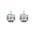 Square Halo Earrings in "Bay Blue" *Custom*