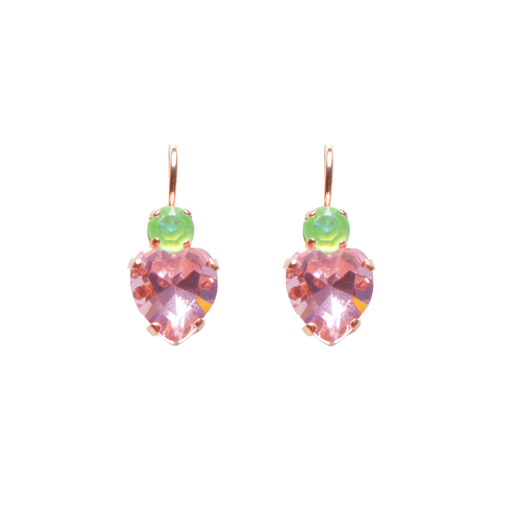 Two Stone Heart Earrings in "Parasol" *Custom*