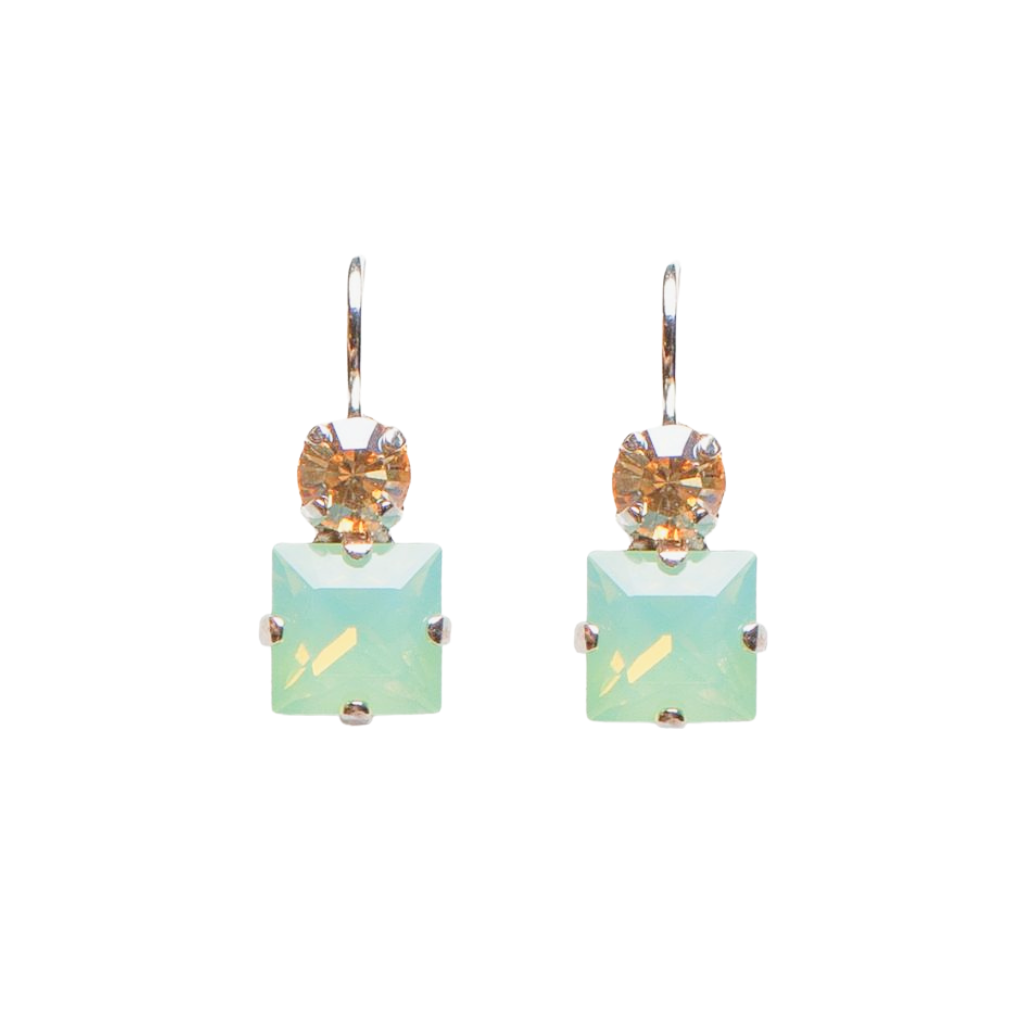 Medium Stacked Square Earrings in "Seaglass" *Custom*