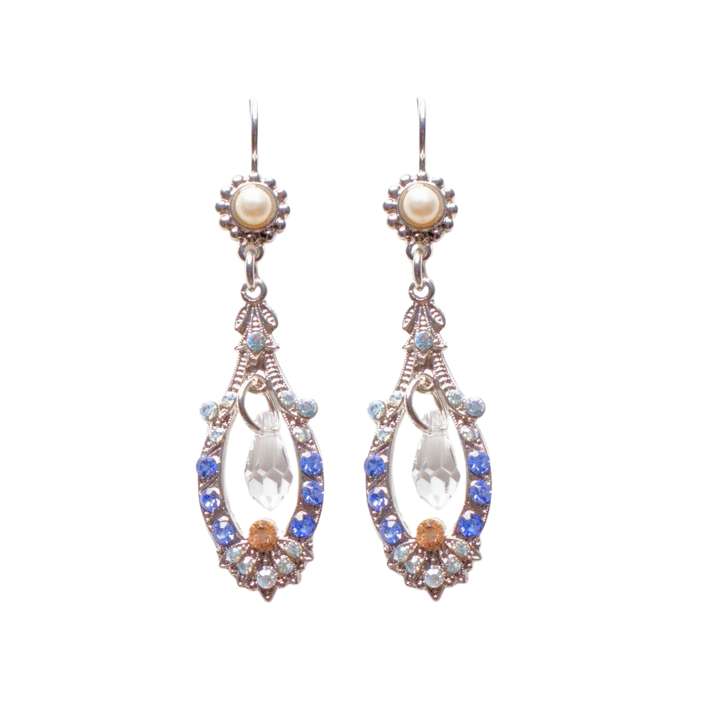 Open Oval Earrings with Dangle Briolette in "Sand Bar" *Custom*