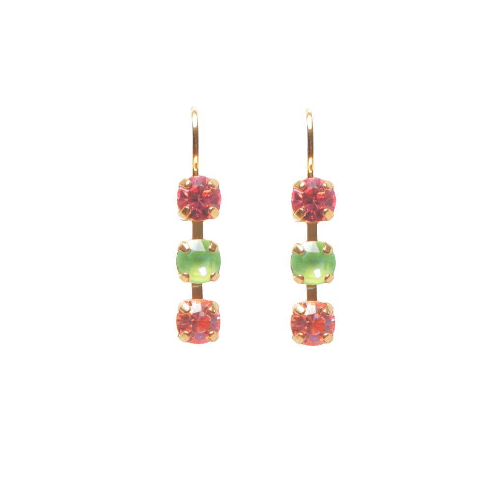 Petite Three Stone Earrings in "Parasol" *Custom*