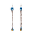 Petite Emerald & Crystal Dangle Earrings in "Bay Blue" - Yellow Gold