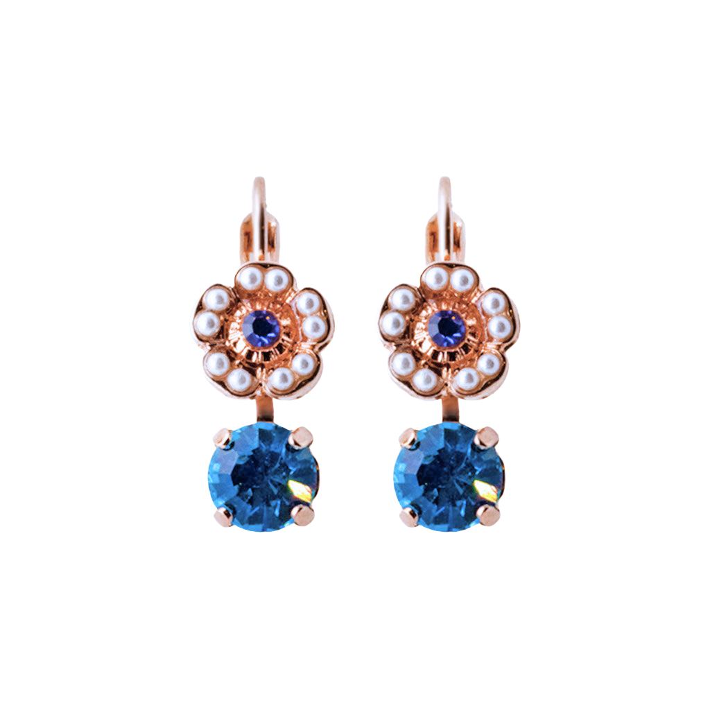 Cosmos Drop Leverback Earrings in "Blue Moon" *Custom*