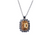 Large Emerald Cut Halo Pendant in "Butter Pecan" *Custom*