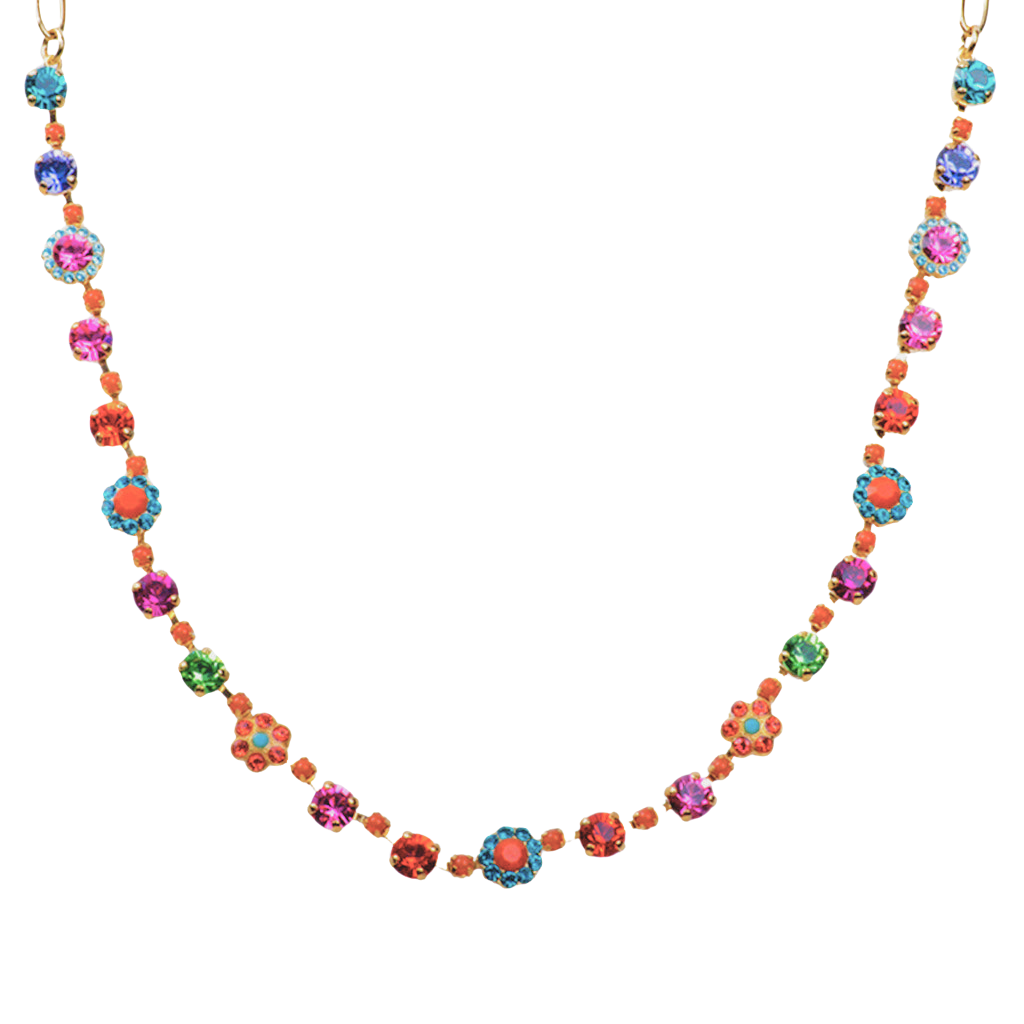 Medium Alternating Rosette Necklace in "Rainbow Sherbet" *Custom*