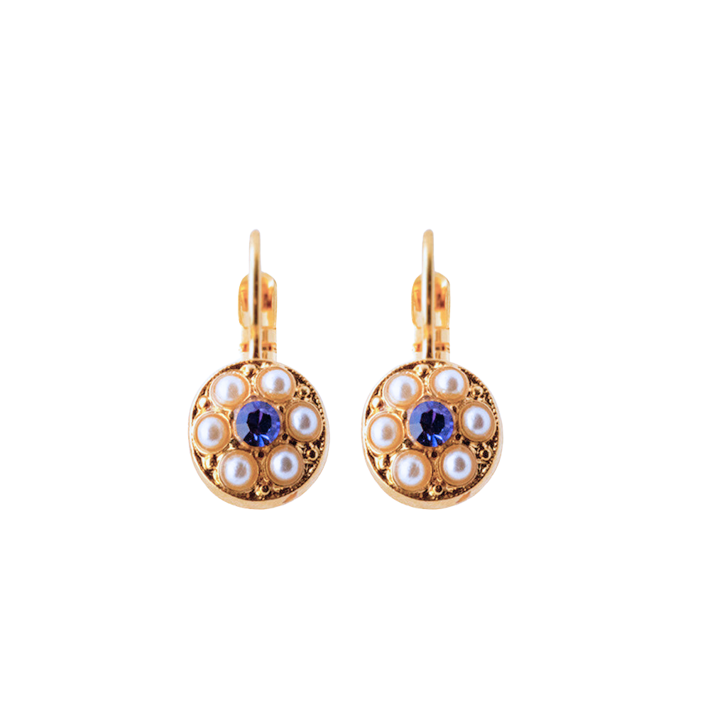 Petite Round Cluster Leverback Earrings in "Blue Moon" *Custom*