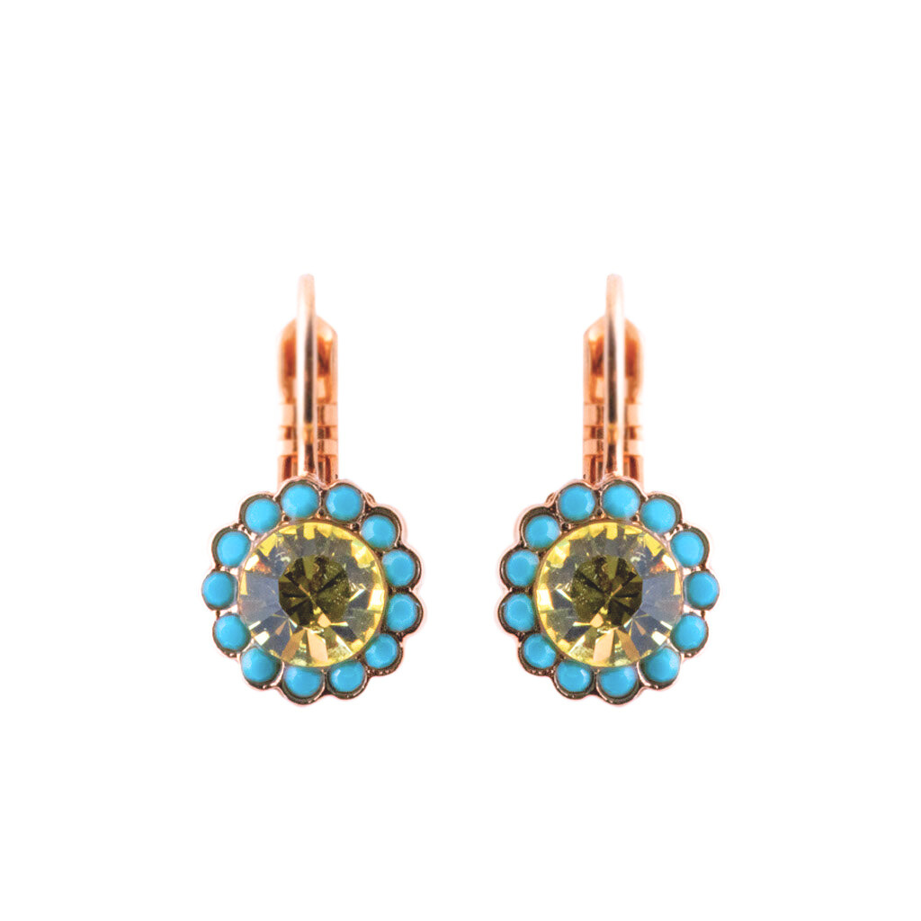 Medium Rosette Leverback Earrings in "Pistachio" *Custom*