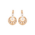 Round Shell Marquise Leverback Earrings in "Cookie Dough" - Yellow Gold