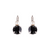 Large Double Stone Leverback Earrings in "Pearl Jet" - Rhodium