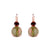 Large Double Stone Leverback Earrings in "Deep Forest" - Yellow Gold