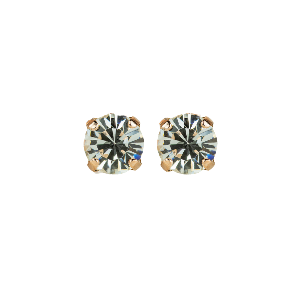 Medium Everyday Post Earrings in Clear - Yellow Gold