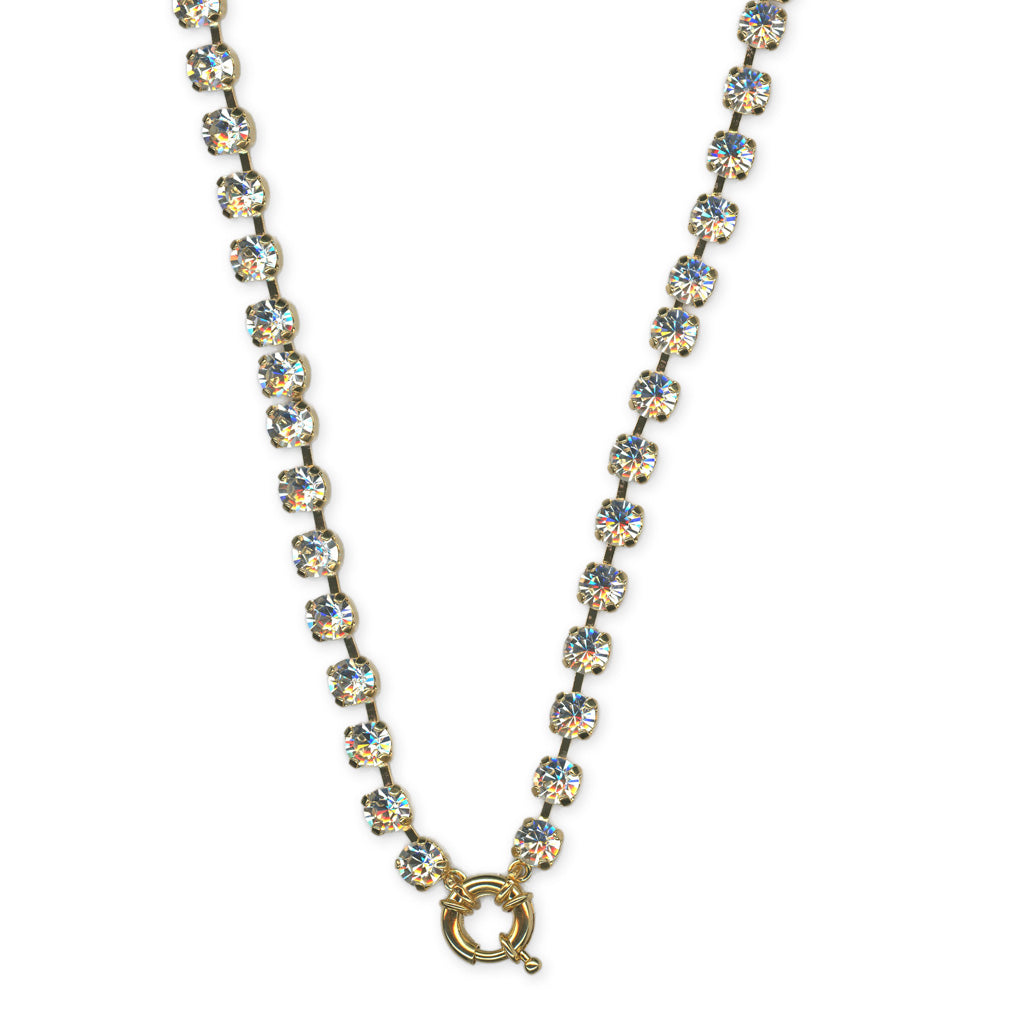 Small Everyday Crystal Charm Chain in "Clear" - Yellow Gold