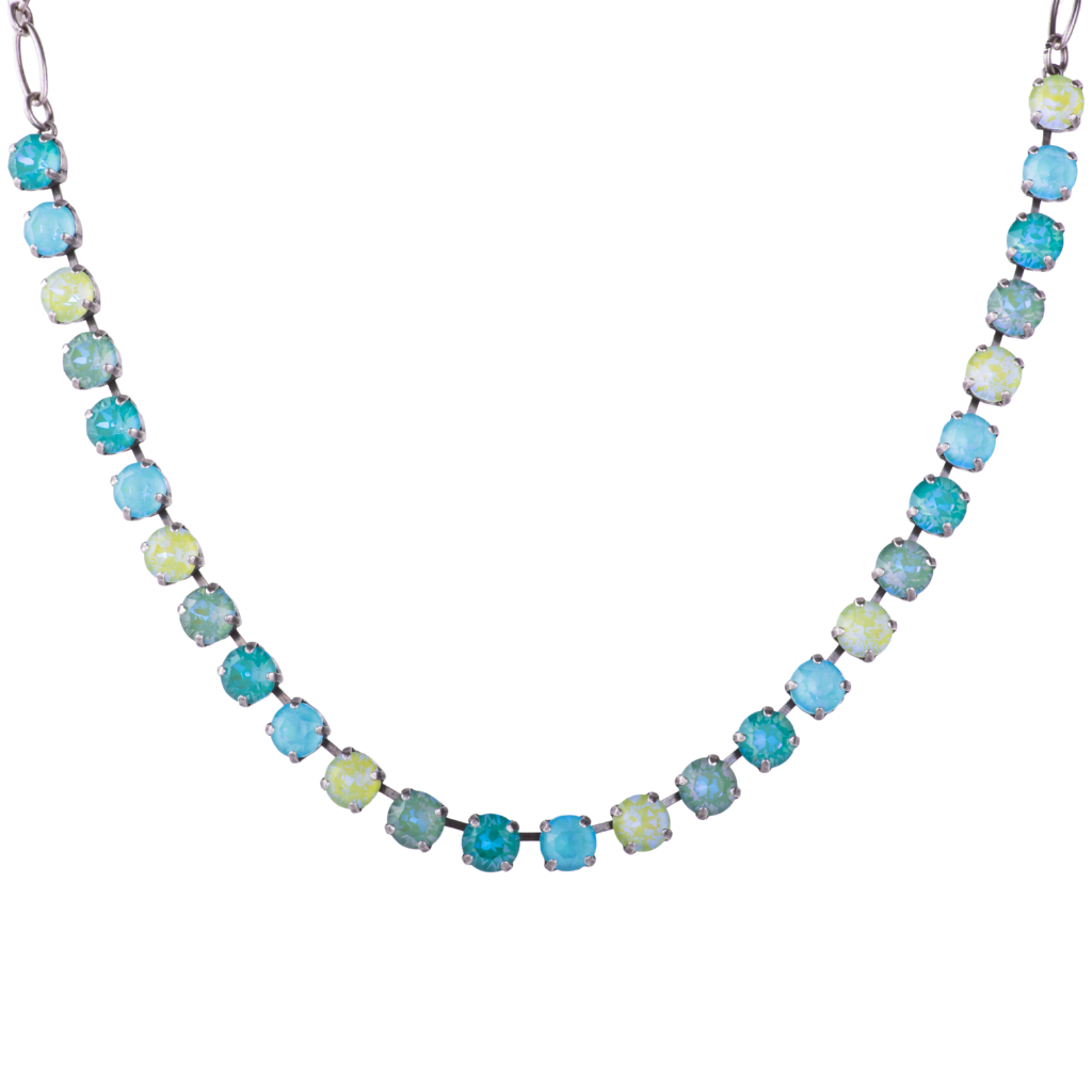 Medium Everyday Necklace in "Azure" - Rhodium