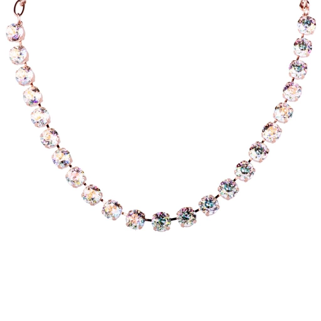 Large Everyday Necklace in "White Patina" - Rose Gold