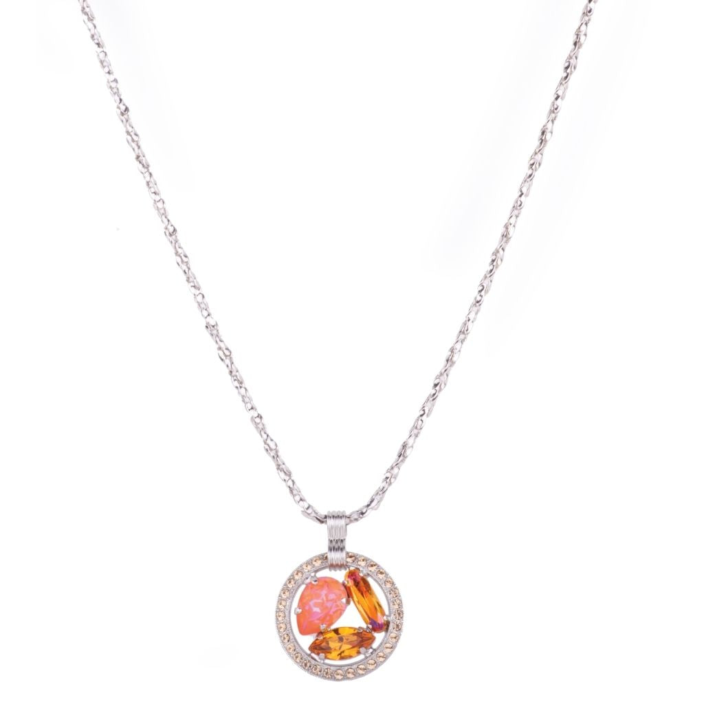 Mixed Shape Halo Medallion in "Pumpkin Spice" - Rhodium