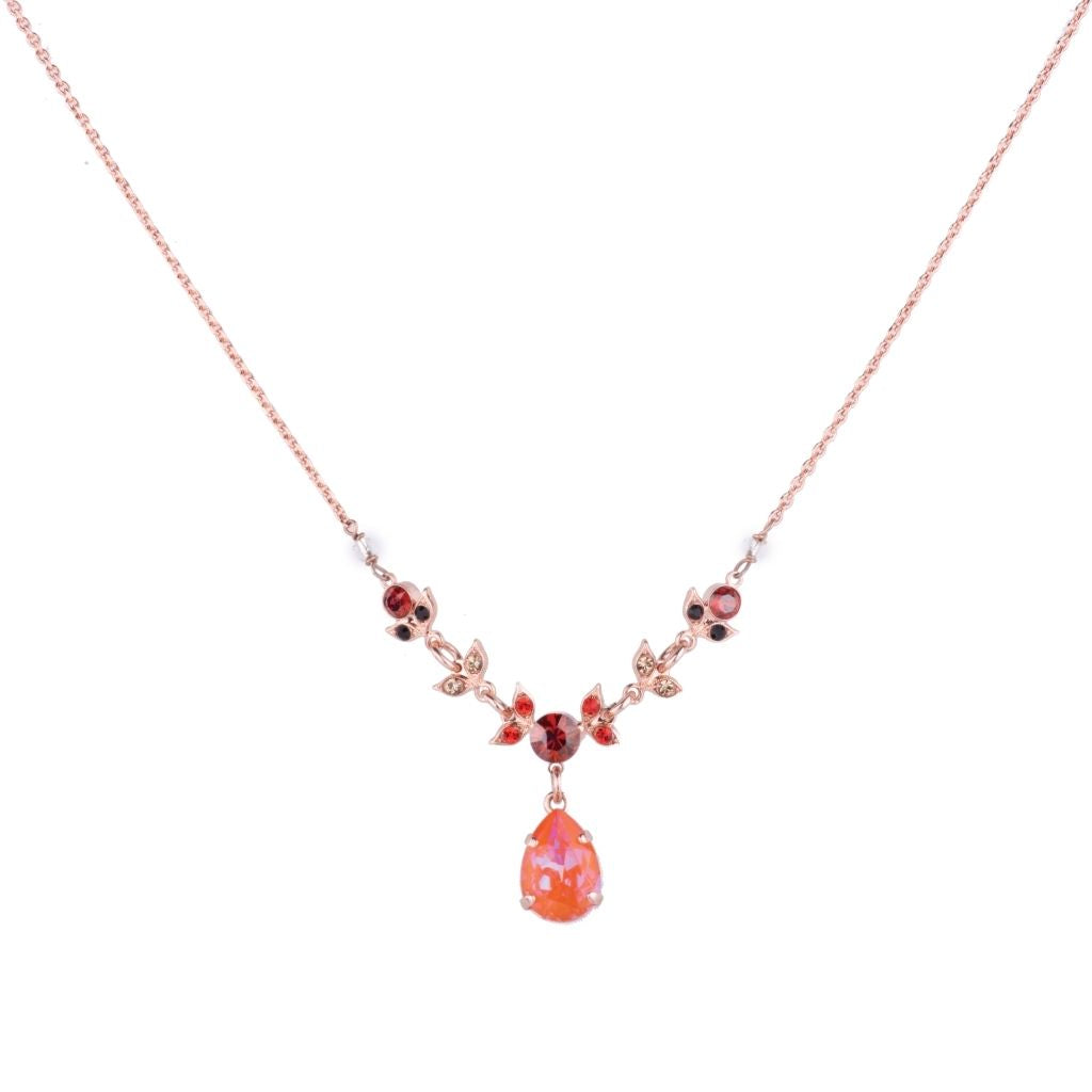 Ivy and Pear Pendant in "Pumpkin Spice" - Rose Gold