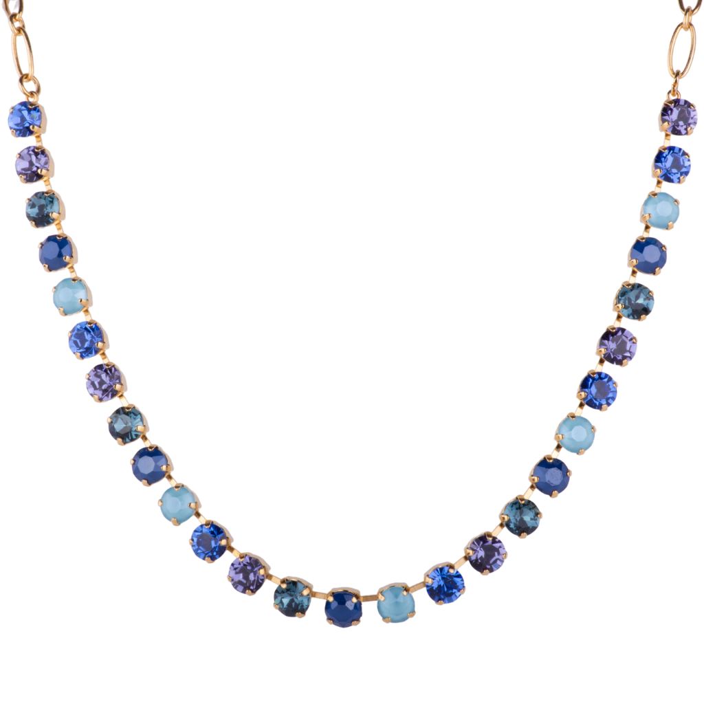 Medium Everyday Necklace in "Electric Blue" - Yellow Gold