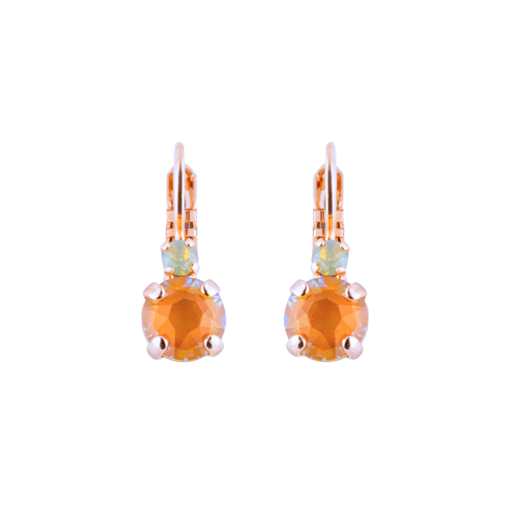 Petite Double Stone Leverback Earrings in "Butter Pecan" *Custom*