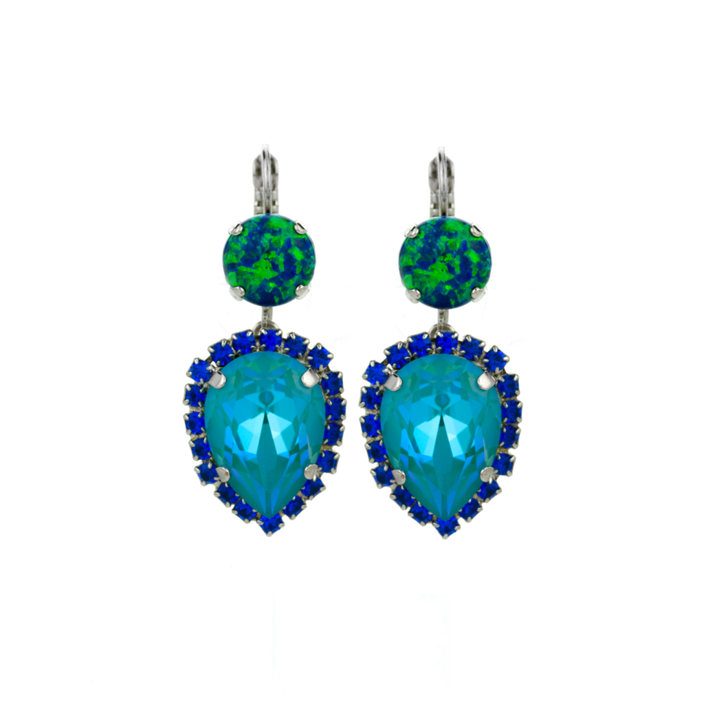 Halo Teardrop Leverback Earrings in "Serenity" *Preorder*