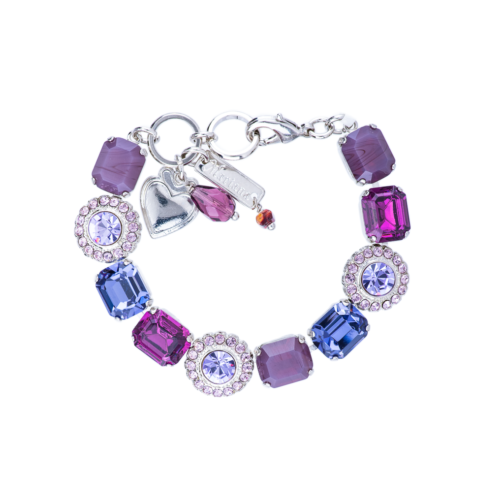 Emerald Cut and Round Cluster Bracelet in "Wildberry" *Custom*