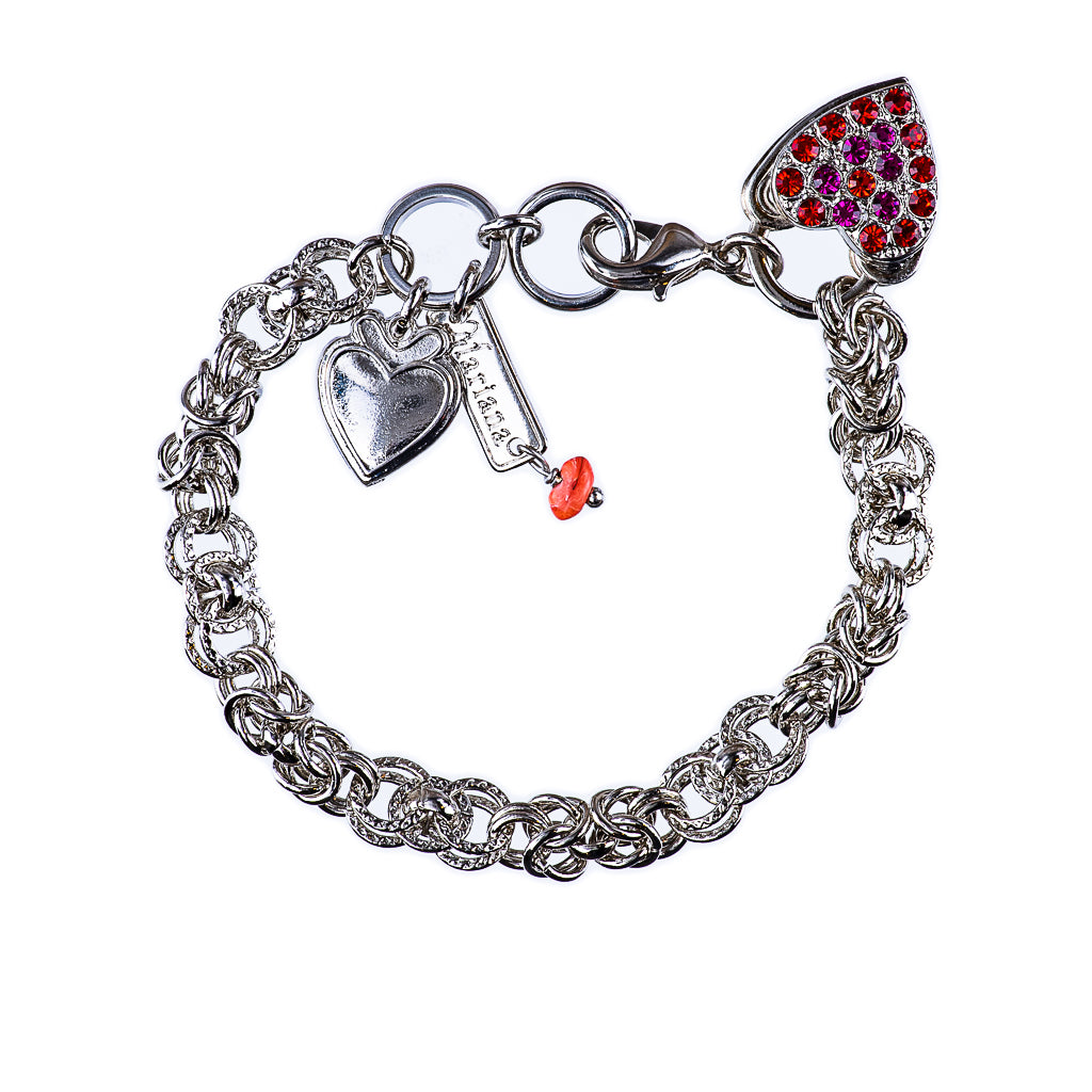 Charm Heart Bracelet in "Hibiscus" *Custom*