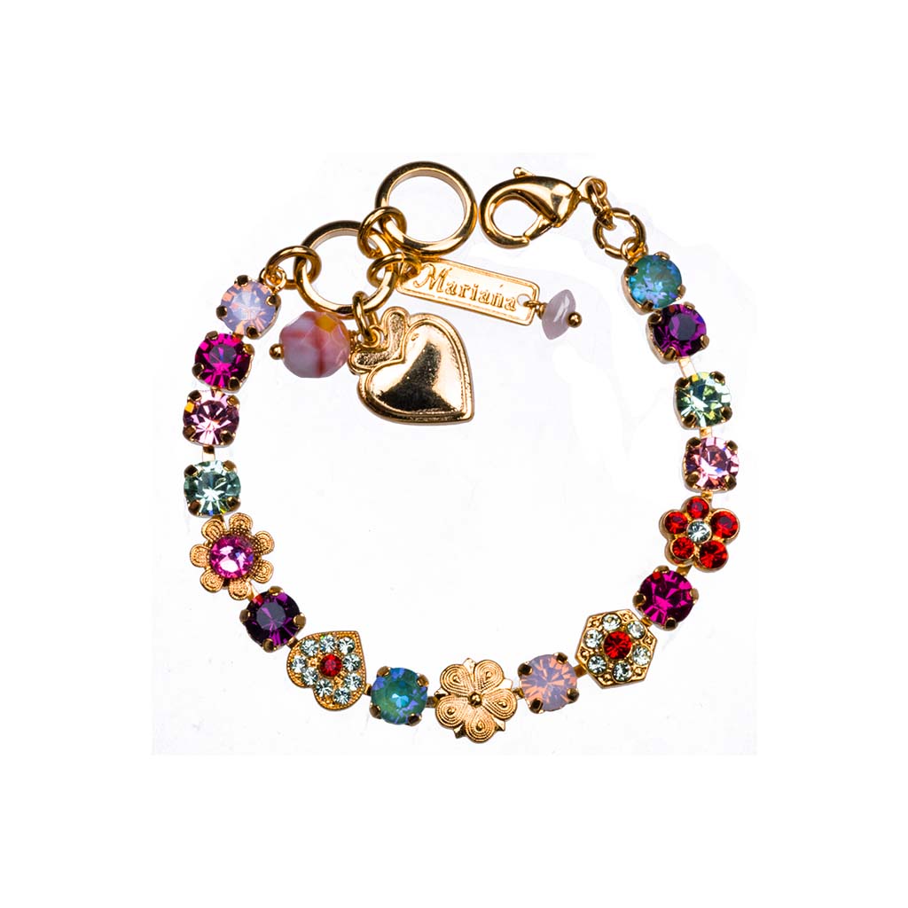 Petite Heart and Flower Bracelet in "Enchanted" *Preorder*