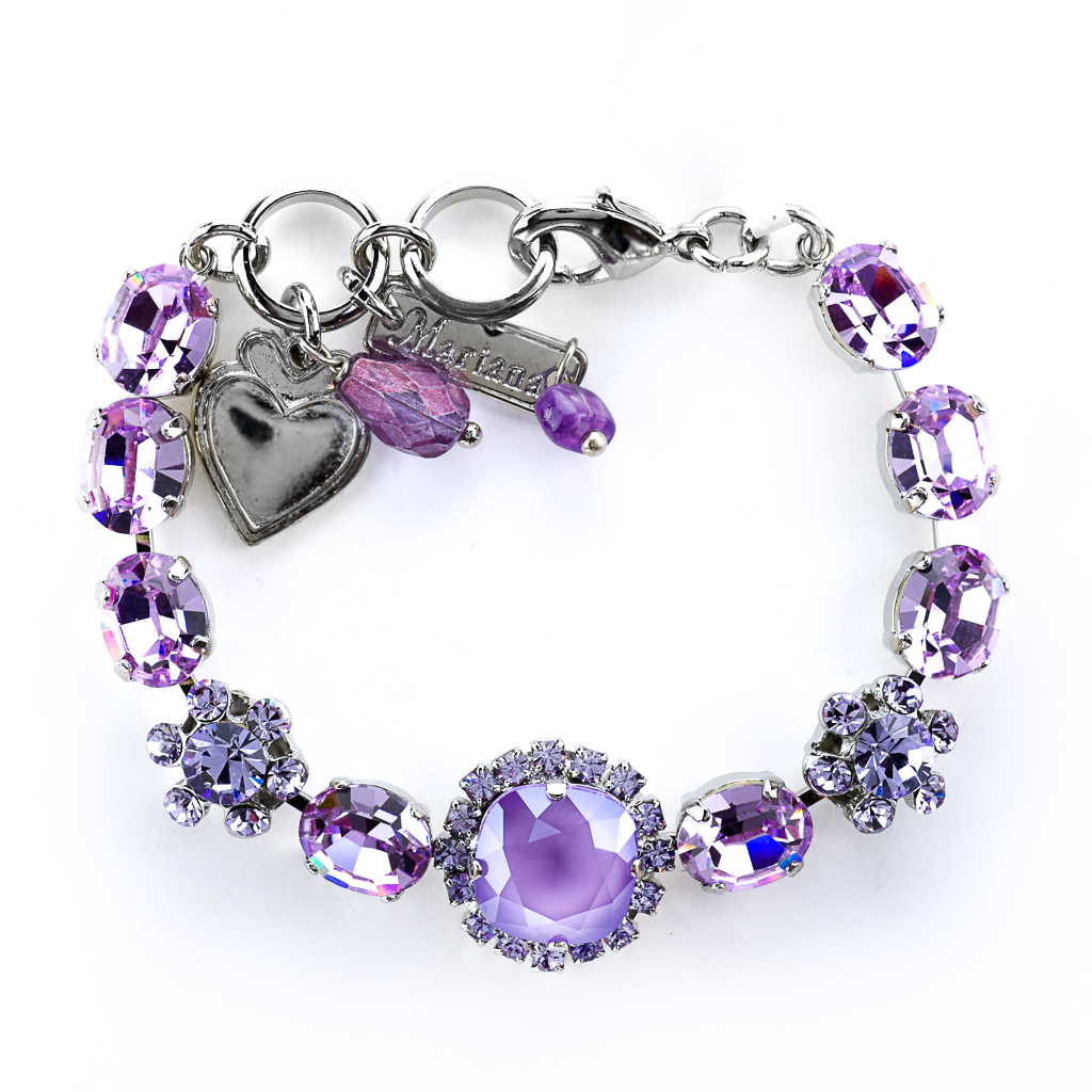 Oval and Cushion Cut Halo Bracelet in "Violet" *Preorder*