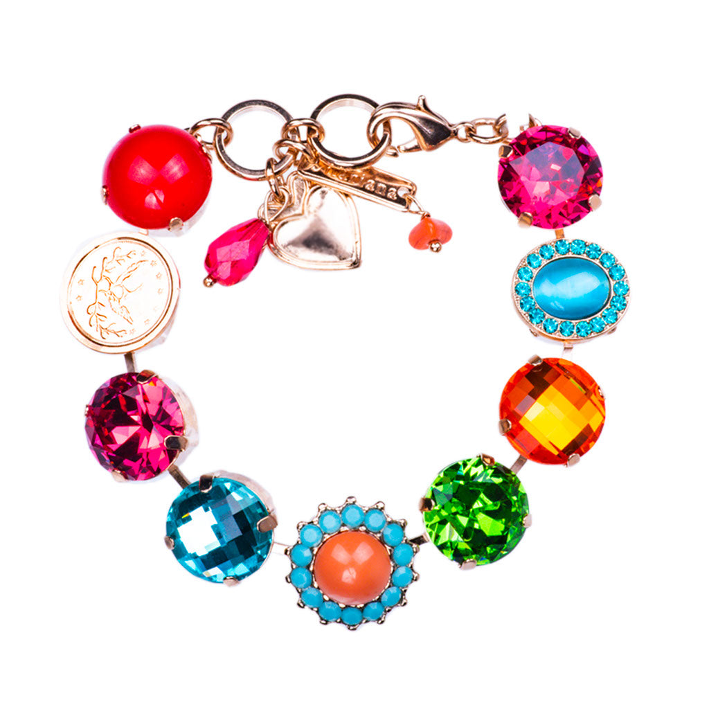 Extra Luxurious Coin and Cluster Bracelet in "Rainbow Sherbet" *Custom*