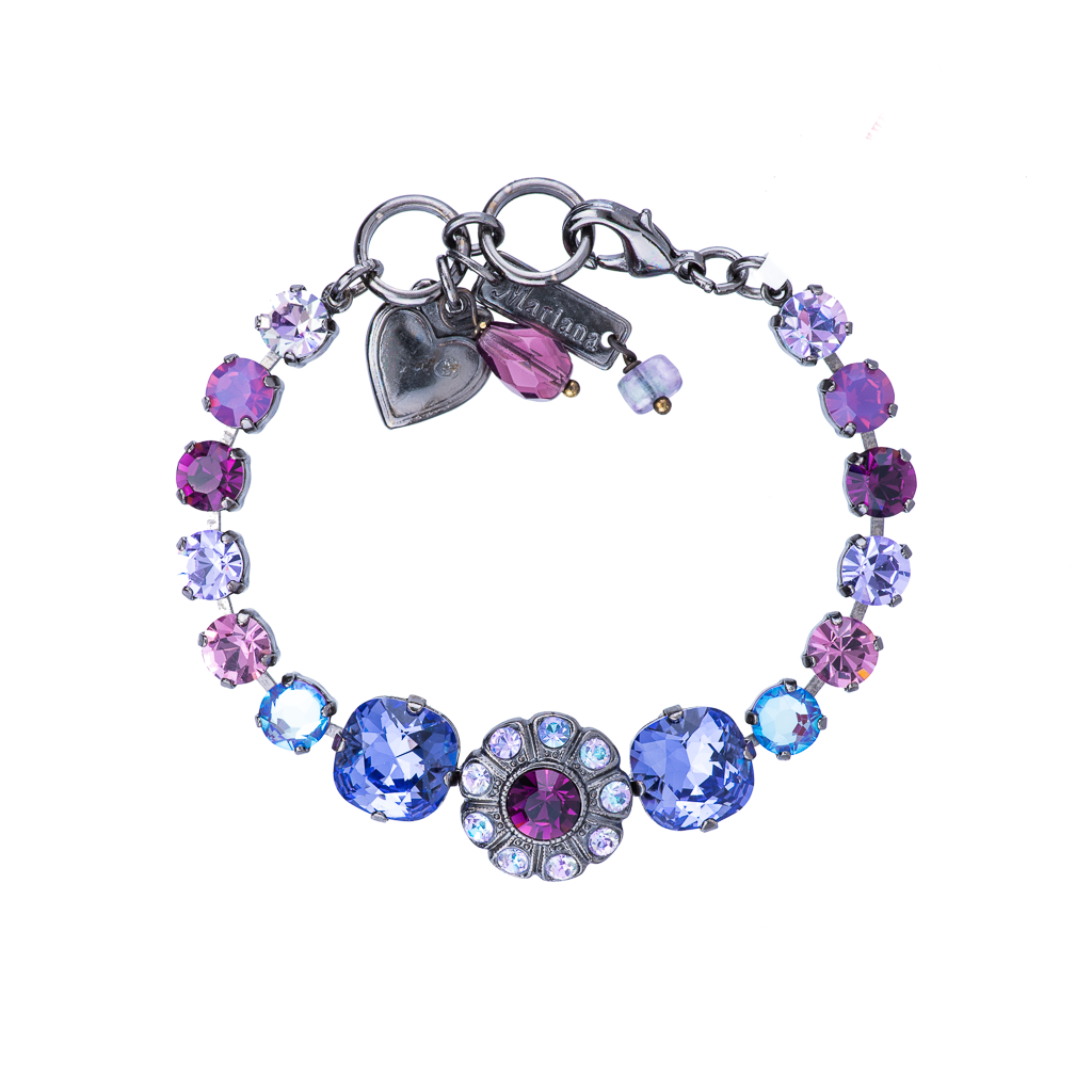 Large Center Flower Bracelet in "Wildberry" *Custom*