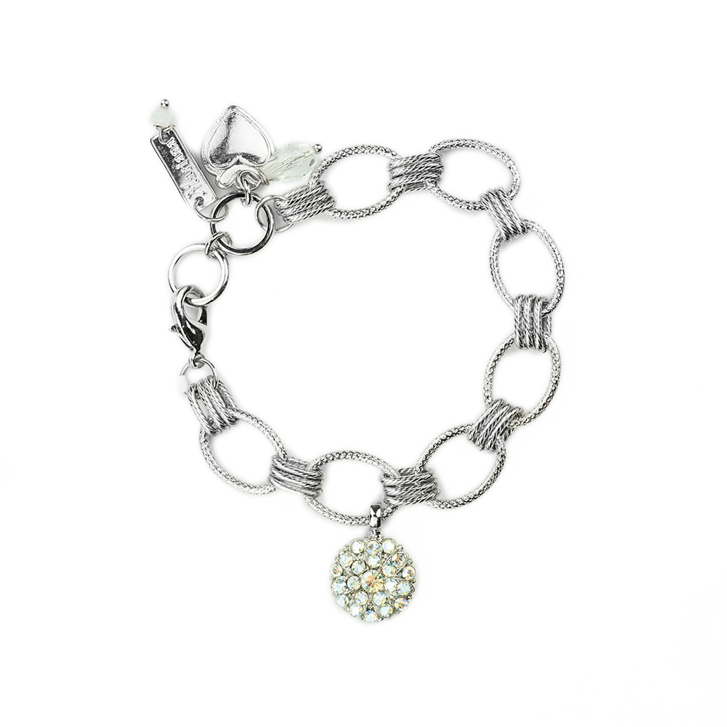 Chain Link Guardian Angel Bracelet in "Crystal Moonlight" *Custom*