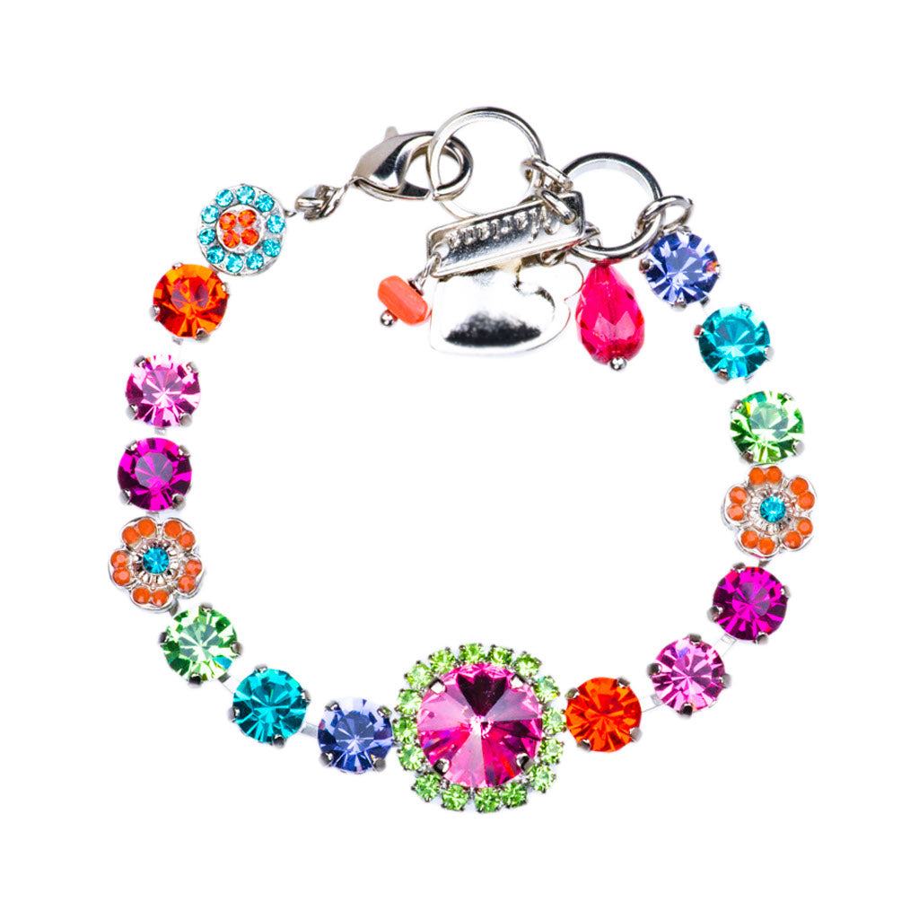Petite Bracelet with Rivoli Center Cluster in "Rainbow Sherbet" *Preorder*