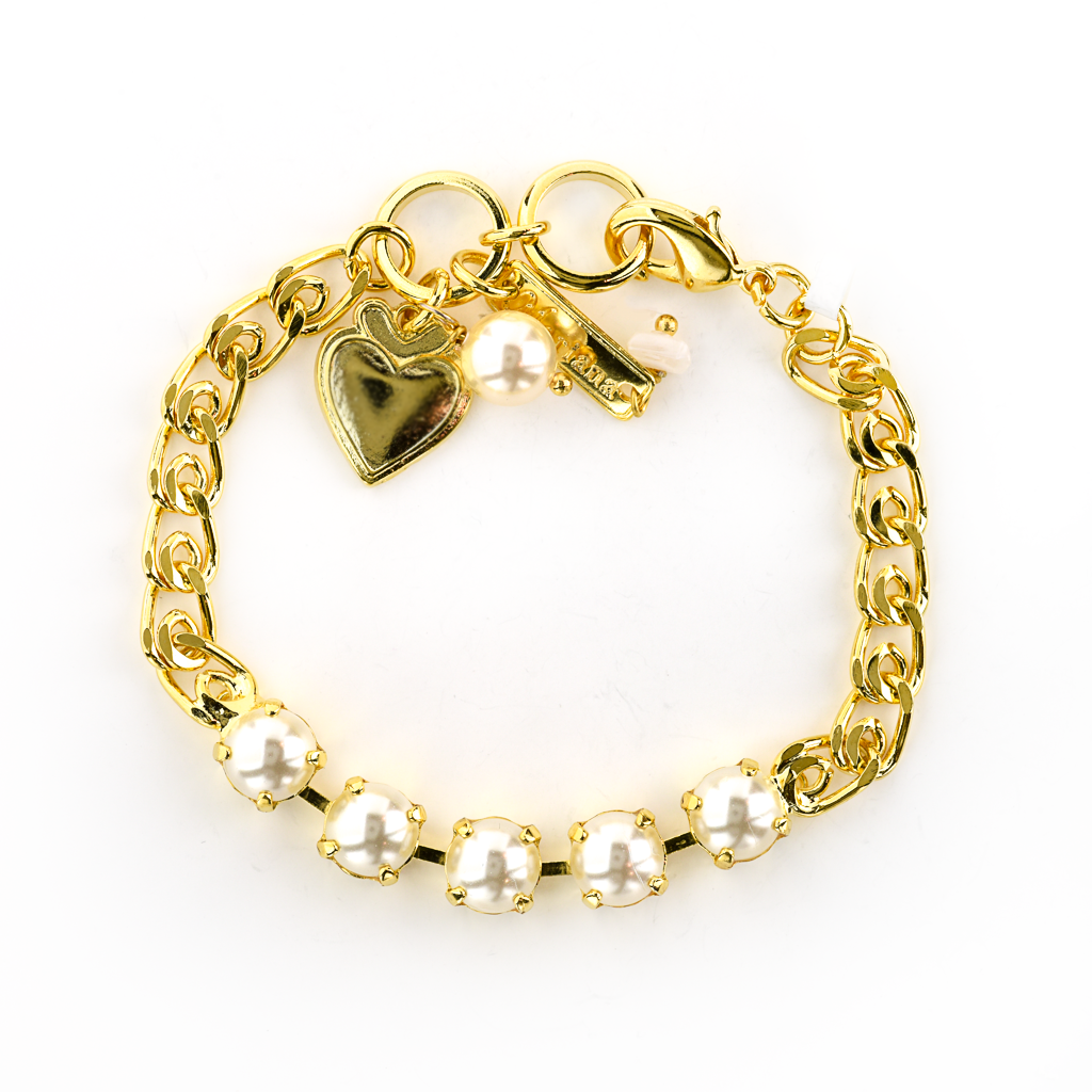 Medium Five Stone Bracelet in "Cream Pearl" *Preorder*