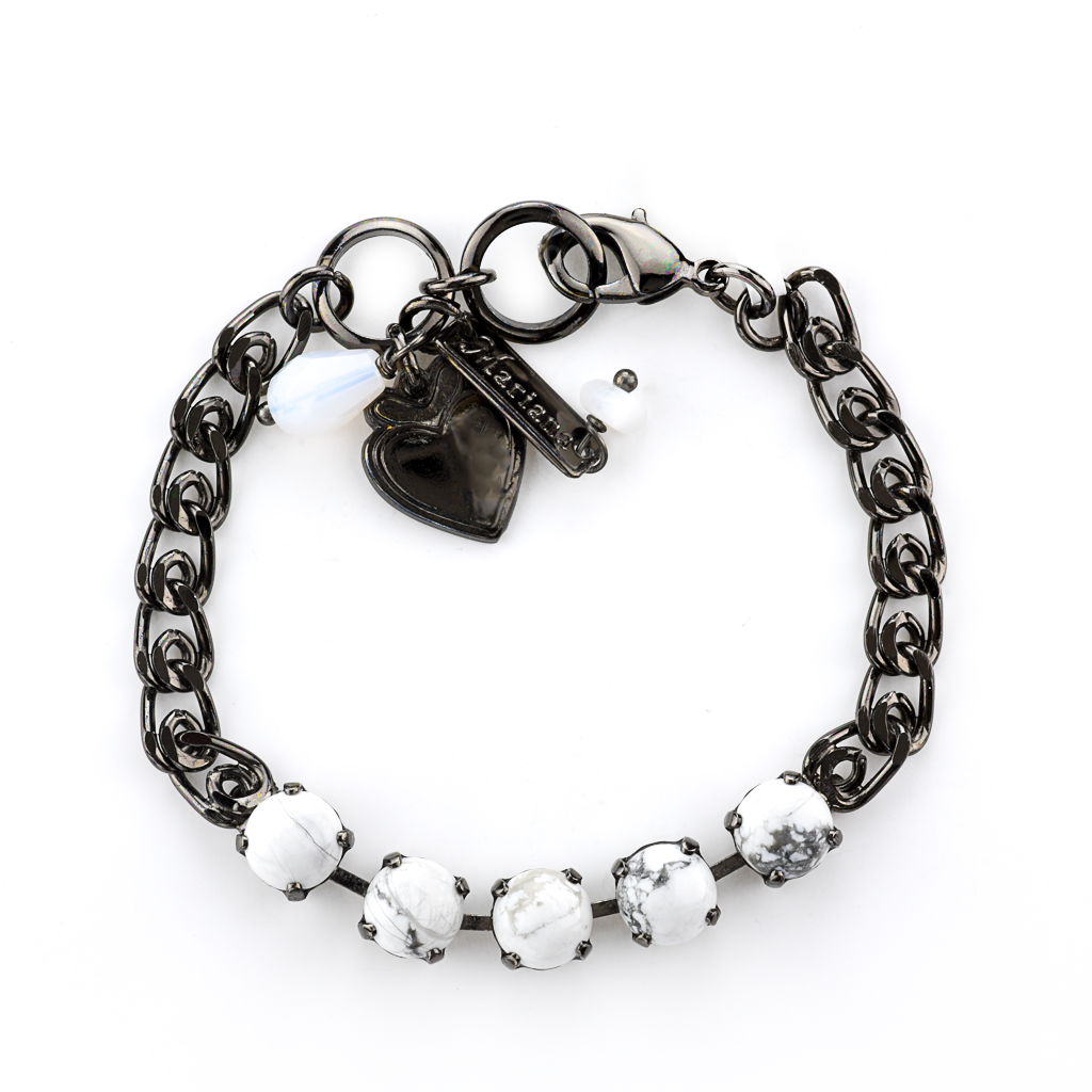 Medium Five Stone Bracelet in "White Howlite" *Preorder*
