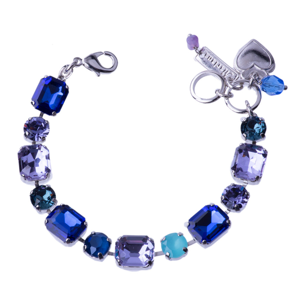 Medium Emerald Cut and Round Bracelet in "Electric Blue" *Preorder*