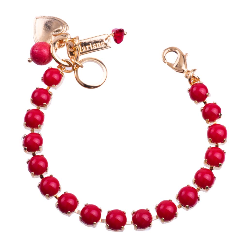 Red Coral gemstone beaded handmade bracelet at ₹1950 | Azilaa
