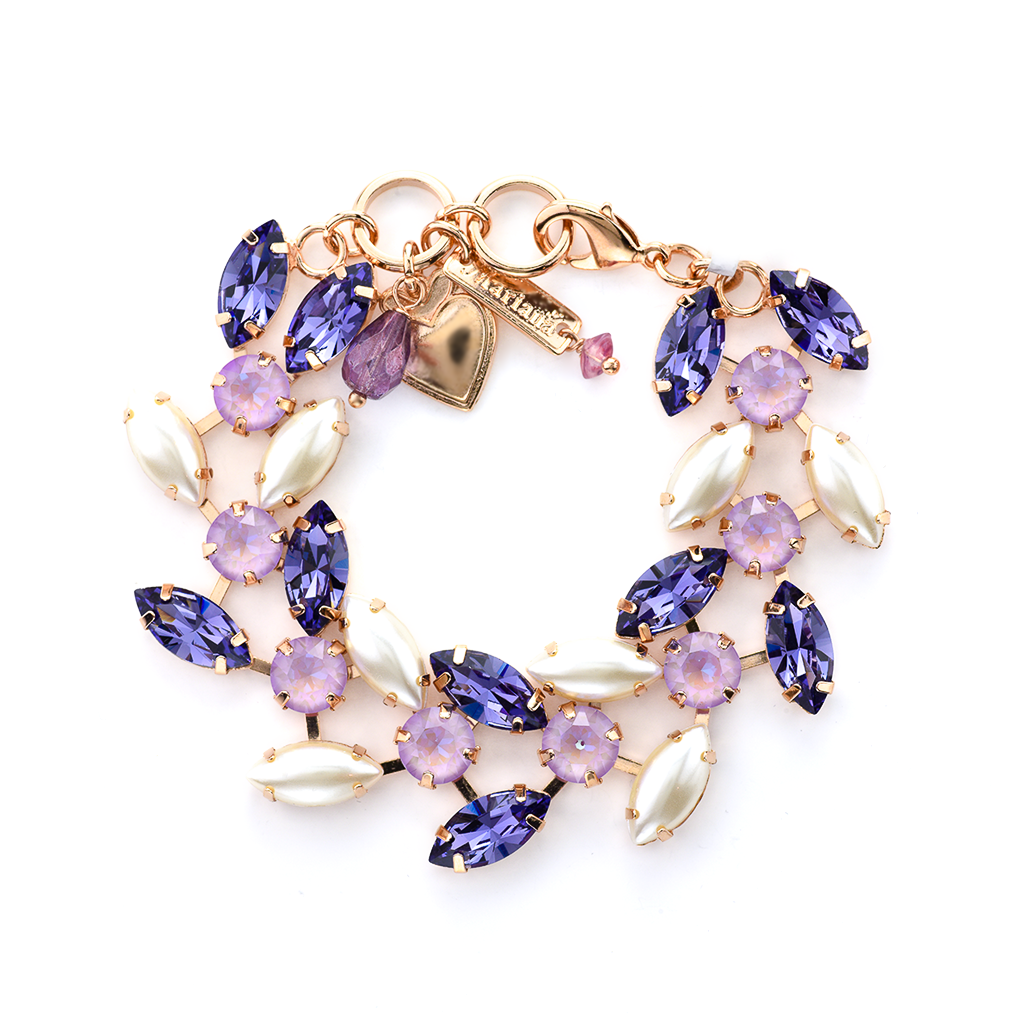 Double Marquise Row Bracelet in "Romance" - Rose Gold