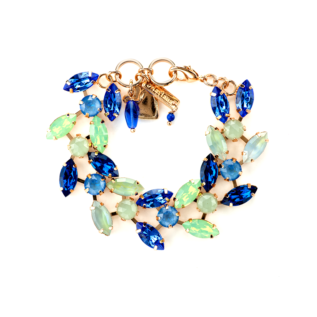 Double Marquise Row Bracelet in "Serenity" - Rhodium
