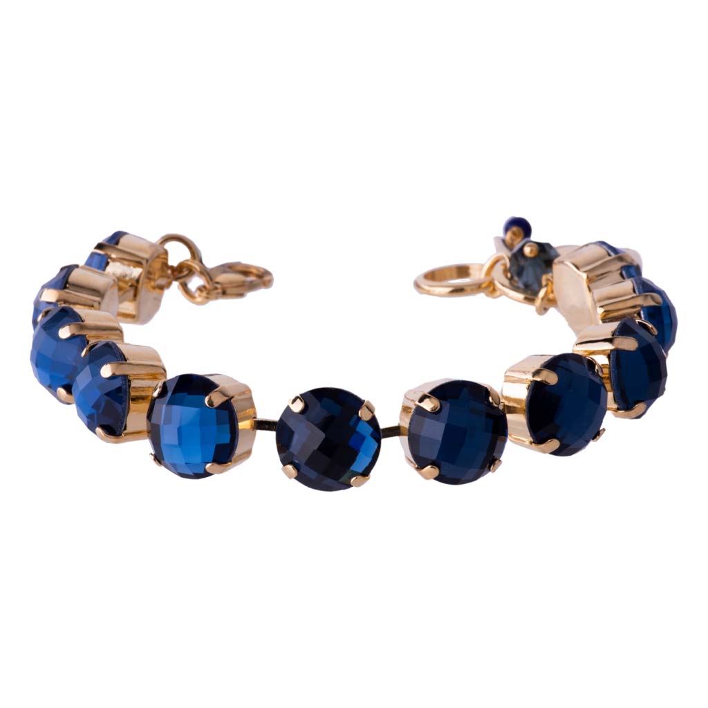 Multiple Strand Leather Bracelet with Geode - Navy Blue | KALIFANO