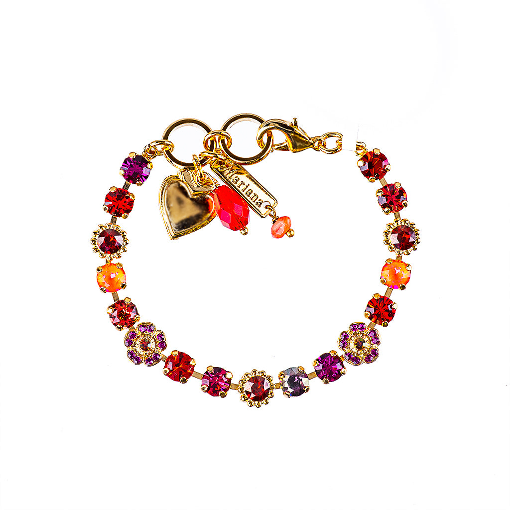 Petite Flower Cluster Bracelet in "Hibiscus" *Preorder*