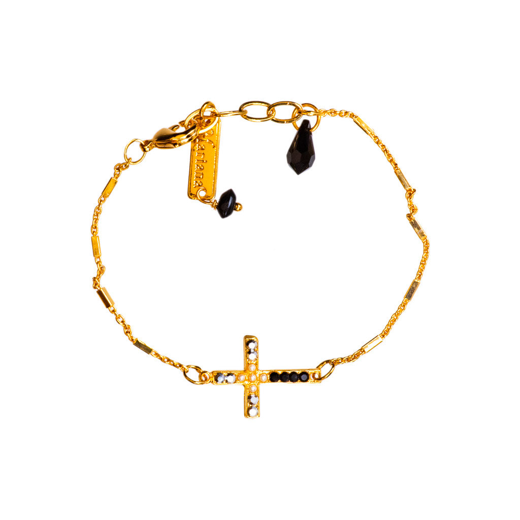 Petite Cross Chain Bracelet in "Rocky Road" *Preorder*