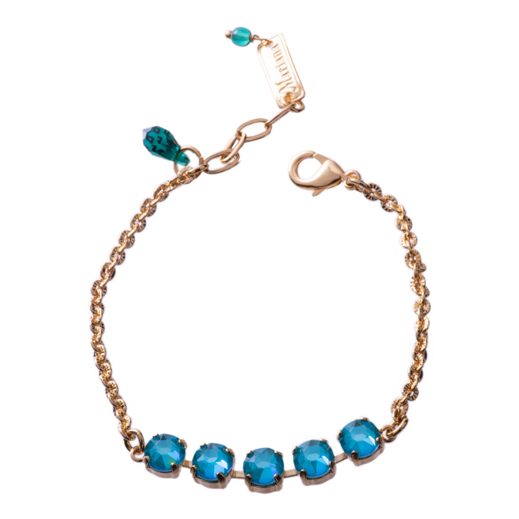 Medium Five Stone Chain Bracelet in "Sun-Kissed Aqua" *Custom*