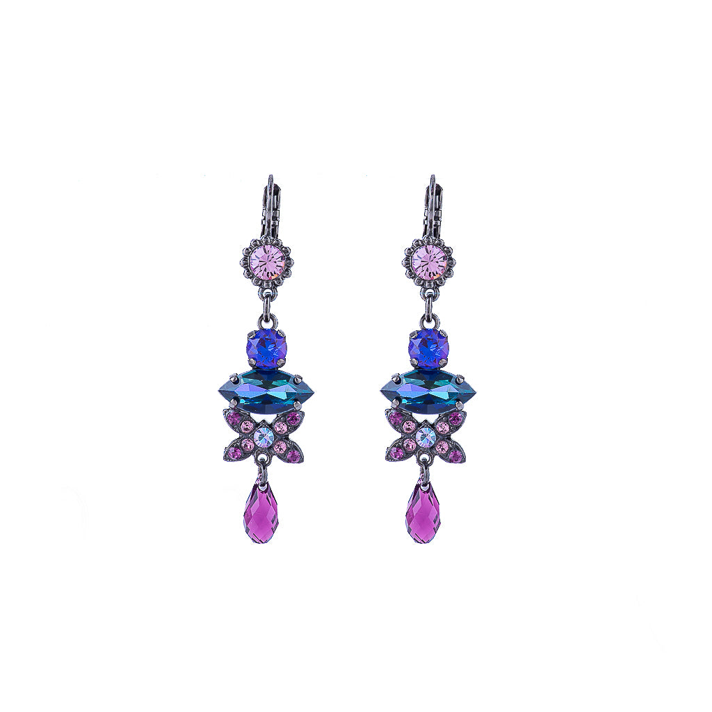 Marquise Elemental Leverback Earrings in "Wildberry" *Custom*