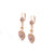 Flower and Heart Dangle Leverback Earrings in "Chai" *Preorder*