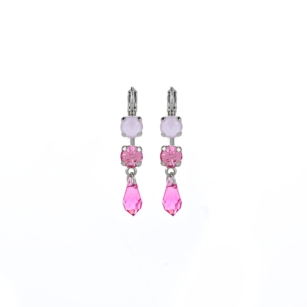Petite Two Stone Dangle Leverback Earrings in "Love" *Preorder*