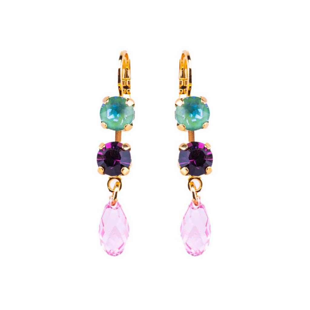 Petite Two Stone Dangle Leverback Earrings in  "Enchanted" *Custom*