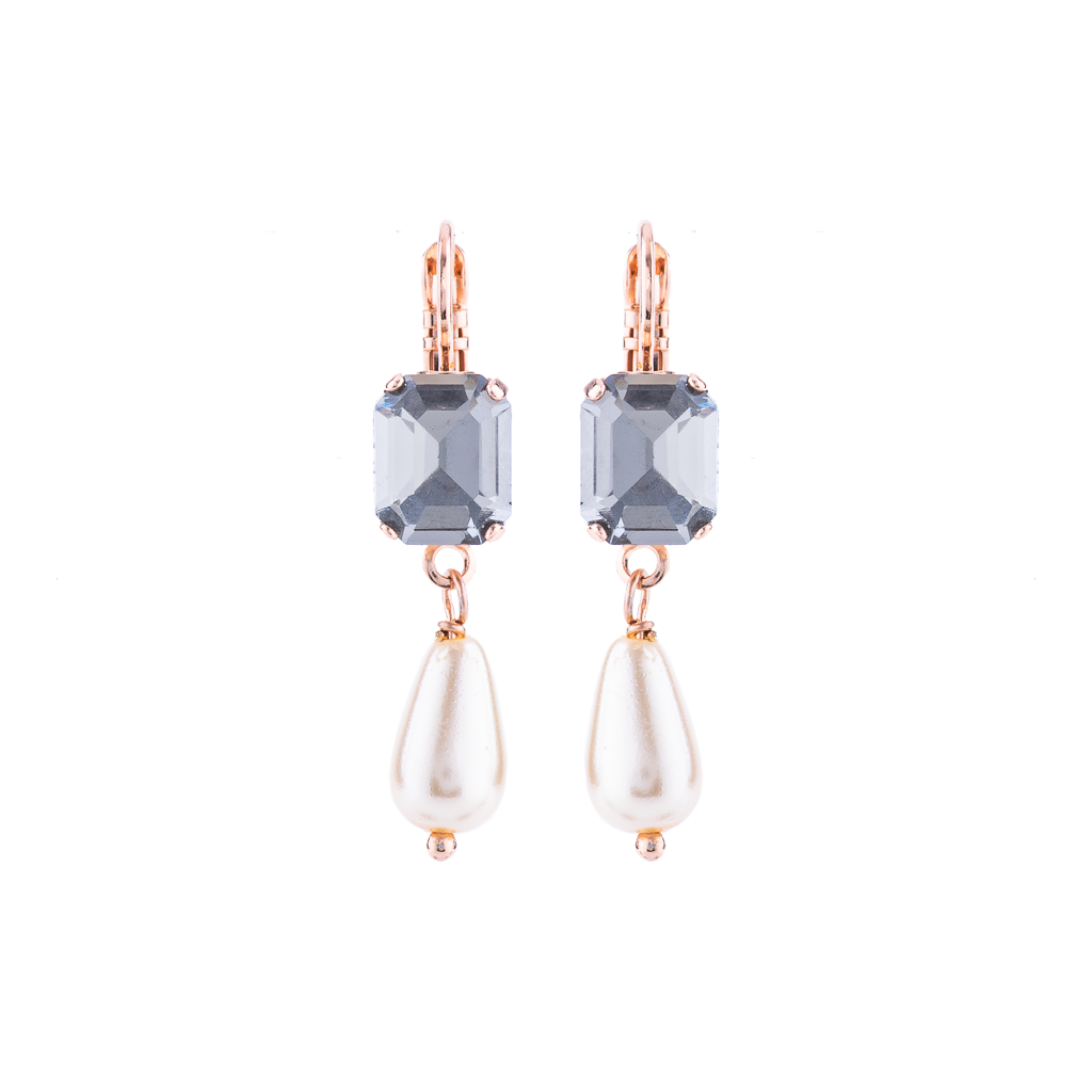 Petite Emerald Cut and Dangle Leverback Earring in "Earl Grey" *Preorder*