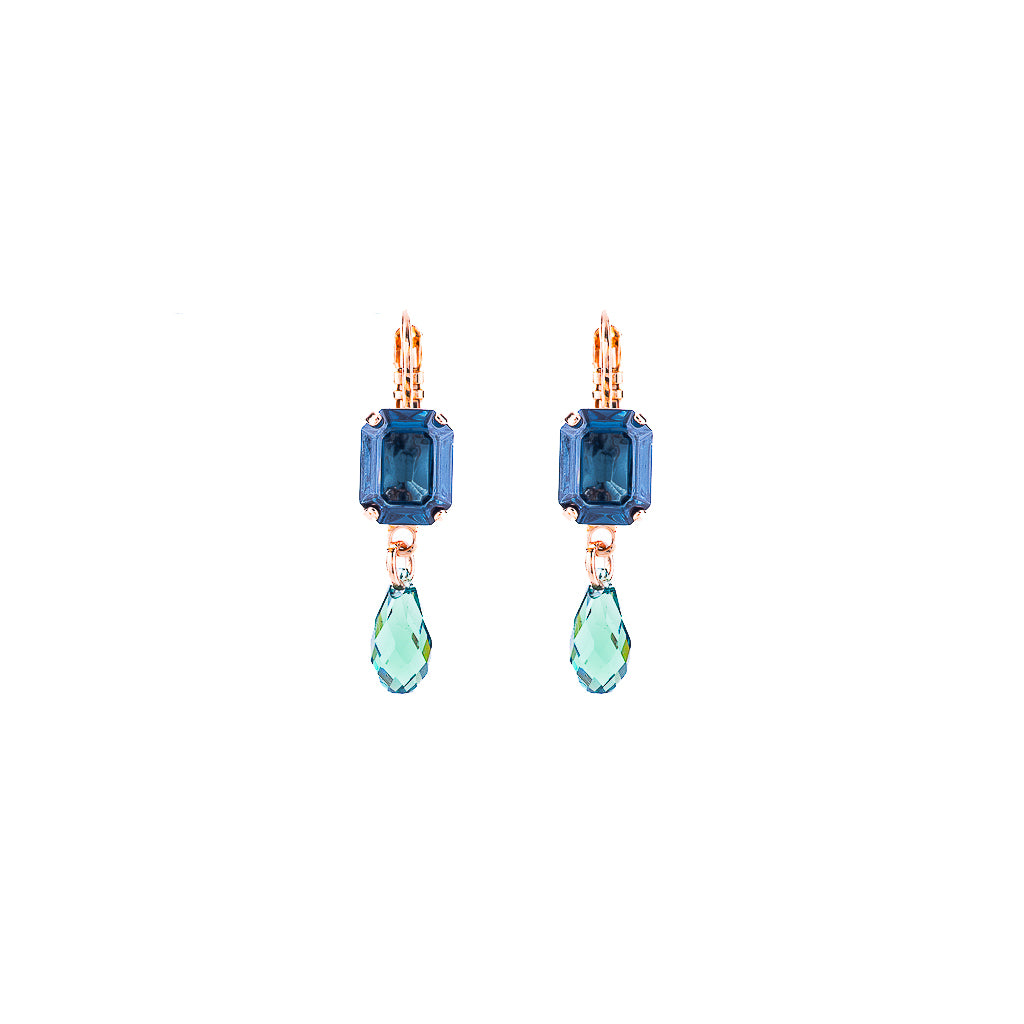 Petite Emerald Cut and Dangle Leverback Earring in "Chamomile" *Preorder*