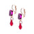 Petite Emerald Cut and Dangle Leverback Earring in "Hibiscus" *Preorder*